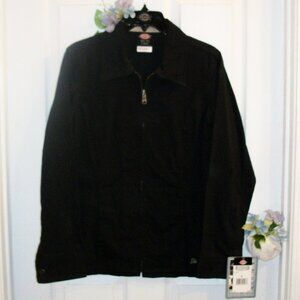 DICKIES XS NWT Black Stretch Twill Jacket Zip Front Tailored Fit